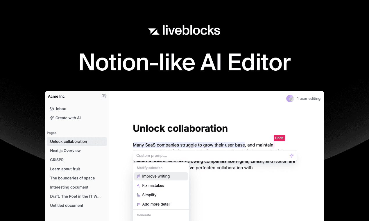 Liveblocks Notion-like AI Editor template OG image