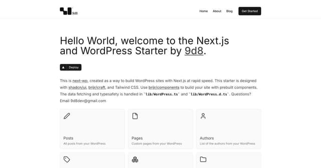 Next.js Starter for WordPress Headless CMS
