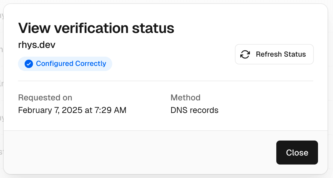 Properly configured domain.