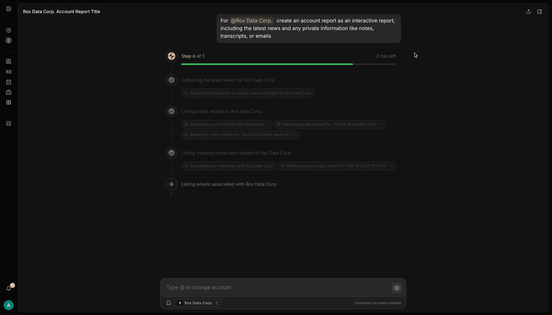 Rox's Command tool helps perform deep research and take revenue-driving actions, built with the AI SDK.
