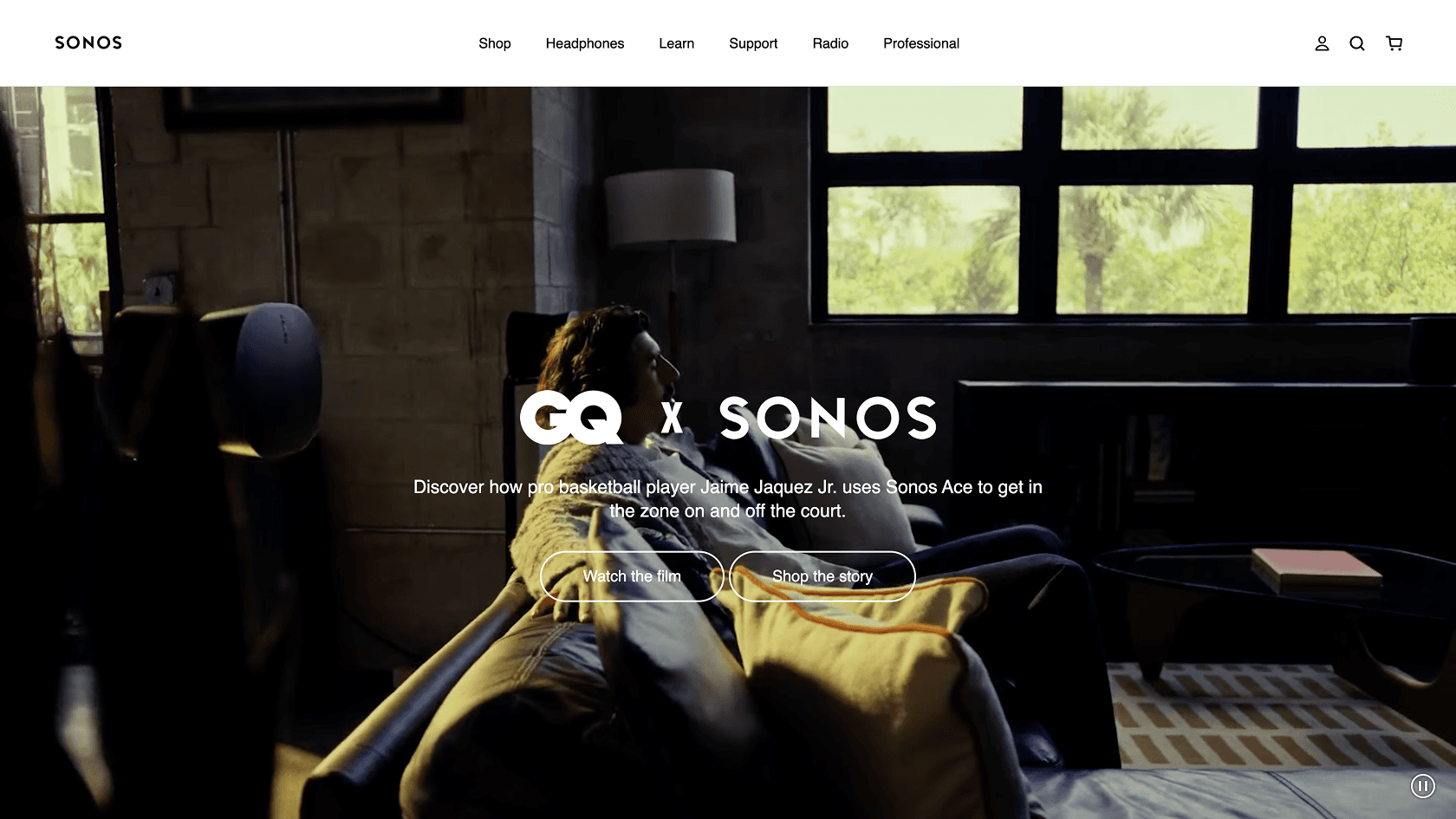 Screenshot of https://www.sonos.com