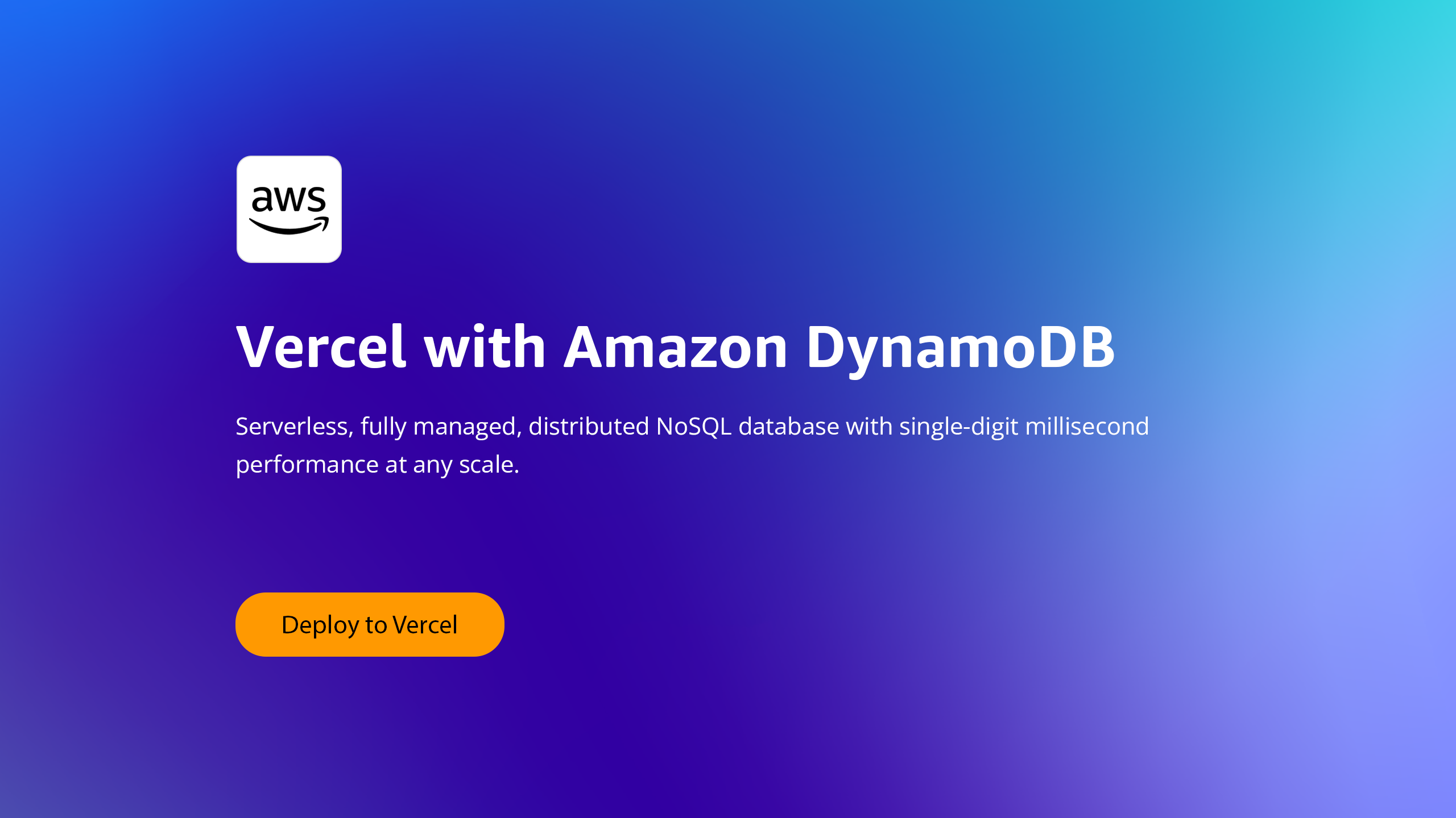 Next.js Vercel app with Amazon DynamoDB thumbnail
